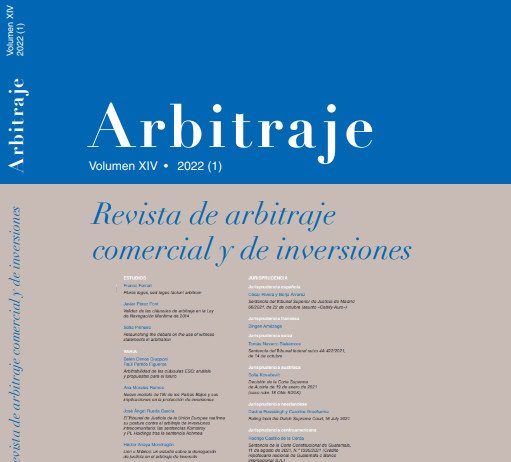 Volumen XIV, de 2022, de la ‘Revista Arbitraje comercial y de inversiones’, de Thomson Reuters Aranzadi