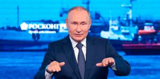 Putin dice que quiere restringir los destinos de las exportaciones de granos de Ucrania El presidente ruso, Vladimir Putin, asiste a la sesión plenaria del Foro Económico Oriental (EEF) 2022 en Vladivostok, Rusia, el 7 de septiembre de 2022. Sergey Bobylev/TASS Host Photo Agency/Handout vía REUTERS