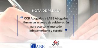 CCB Abogados y LABE Abogados firman un acuerdo de colaboración para acercar el mercado latinoamericano y español