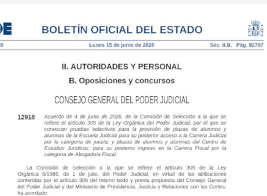 El BOE publica la mayor convocatoria de plazas de jueces y fiscales de la historia