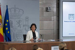 Reforzado el sistema de acogida para solicitantes y beneficiarios de protección internacional La ministra de Educación y Formación Profesional y portavoz del Gobierno en funciones, Isabel Celaá, durante la rueda de prensa posterior al Consejo de Ministros.