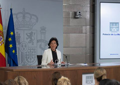 La ministra de Educación y Formación Profesional y portavoz del Gobierno en funciones, Isabel Celaá, durante la rueda de prensa posterior al Consejo de Ministros.