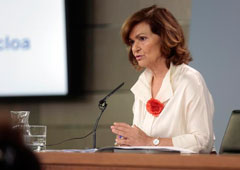 Carmen Calvo, vicepresidenta del Gobierno, ministra de la Presidencia, Relaciones con las Cortes e Igualdad en funciones.