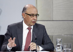 El ministro de Hacienda y Función Pública, Cristóbal Montoro, durante la rueda de prensa posterior al Consejo de Ministros.