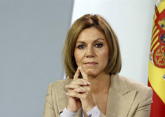 La ministra de Defensa, María Dolores de Cospedal, durante la rueda de prensa posterior al Consejo de Ministros