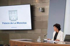 El Gobierno aprueba ayudas para adaptar antenas colectivas La ministra de Educación y Formación Profesional y portavoz del Gobierno en funciones, Isabel Celaá, durante su intervención en la rueda de prensa posterior al Consejo de Ministros.