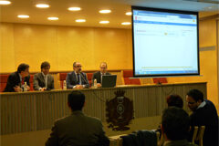 Thomson Reuters Aranzadi presenta en el ICAVA el nuevo portal de información jurídica en la web privada del Colegio De izquierda a derecha, Carlos Tejo, Raúl Castillo, Jesús Verdugo (Decano ICAVA) y Jaime Barbero