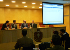 De izquierda a derecha, Carlos Tejo, Raúl Castillo, Jesús Verdugo (Decano ICAVA) y Jaime Barbero