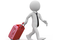 Se acabaron las vacaciones. ¿Hora de definir tu proyecto profesional? Un muñequito blanco con una maleta