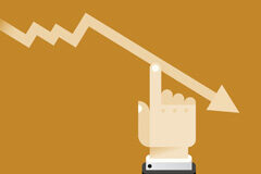 La Seguridad Social en los concursos de acreedores Dibujo de una mano señalando una fleha descendente