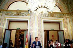 C’s abre la vía a un Gobierno de Rajoy si acepta medidas de regeneración Rivera durante su comparecencia ante los medios en el Congreso de los Diputados en Madrid, el 9 de agosto de 2016