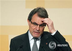 El presidente catalán, Artur Mas, durante una rueda de prensa el pasado 15 de mayo de 2012