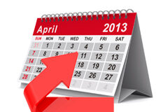 Abril registra la mayor subida mensual de trabajadores autónomos en más de cinco años Calendario abril 2013 y una flecha ascendente