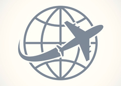 Dibujo de un avión alrededor del mundo