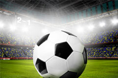 A vueltas con el fútbol Balón de fútbol en primer plano