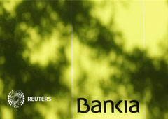 El logo de Bankia en un cajero el 25 de junio de 2012 en Madrid