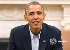 Obama en un encuentro con los dirigentes demócratas del Senado en el Despacho Oval de la Casa Blanca el 12 de octubre