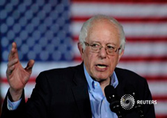El candidato demócrata Bernie Sanders en Iowa el 25 de enero de 2016