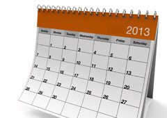 Hoja de calendario de 2013
