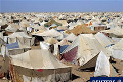 La protesta en El Aaiún prueba los nervios de Marruecos Vista general del campamento en las afueras de El Aaiún el 6 de noviembre de 2010.