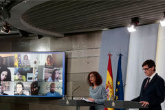 Ampliado hasta el 20 de mayo el aplazamiento de la declaración de impuestos para pymes y autónomos Mª Jesús Montero y Salvador Illa