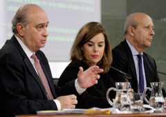 Jorge Fernández Díaz, Soraya Sáenz de Santamaria y José Ignacio Wert