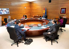 El presidente del Gobierno, Pedro Sánchez, durante la reunión del Consejo de Ministros celebrada en La Moncloa