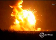 El cohete no tripulado de la NASA en Wallops Island, Virginia, el 28 de octubre de 2014