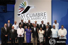 Cuba, la ganadora ausente de la Cumbre de las Américas Foto de familia de los dirigentes en la Cumbre de las Américas, en Cartagena, en Colombia