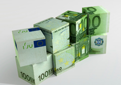Unos dados hechos con billetes de 1000 euros