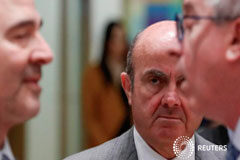 Guindos, candidato español a vicepresidir el BCE El ministro de Economía español, Luis de Guindos, participa en una reunión de ministros de Finanzas de la zona euro en Bruselas, el 22 de enero de 2018