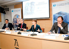 De izda. a dcha. Jordi Albareda, José María Alonso, Victoria Ortega y Javier Garicano