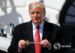 El presidente de Estados Unidos, Donald Trump, durante un evento con camioneros en la Casa Blanca, en Wasington, Abril 16, 2020