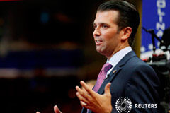 Los correos del hijo de Trump sugieren que aceptó la ayuda de Rusia contra Clinton Donald Trump Jr. ofrece una entrevista a un canal de televisión durante la convención del Partido Republicano en Cleveland, Estados Unidos. 19 de julio de 2016.