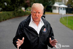 Trump defiende al príncipe saudí pese al asesinato del periodista Khashoggi Imagen de archivo del presidente de Estados Unidos, Donald Trump, hablando con la prensa en la Casa Blanca en Washington, Estados Unidos, antes de viajar a la zona afectada por incendios forestales en California. 17 de noviembre, 2018