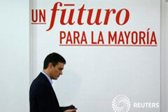 El día después de las elecciones, España se prepara para un camino incierto El secretario general del PSOE, Pedro Sánchez, antes de la reunión de la ejecutiva de su partido en Madrid, el 21 de diciembre de 2015
