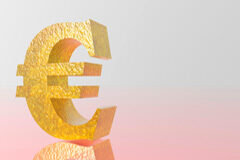 Sanciones tributarias Logo del euro de color dorado