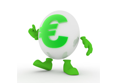 Símbolo del euro de color verde