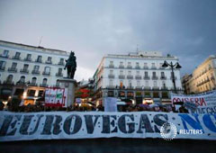 Manifestación en contra del proyecto celebrada en la céntrica Puerta del Sol de Madrid en septiembre de 2012