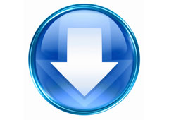 Botón de flecha blanca en fondo azul