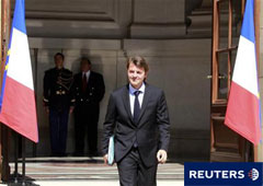 El ministro de Finanzas y Economía, François Baroin, al dejar una reunión del Gobierno en el Hotel Marigny de París.