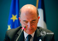 El ministro francés de Finanzas, Pierre Moscovici, en una conferencia de prensa en Washington, el 20 de abril de 2013