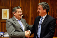 Thomson Reuters y la Universidad Pontificia de Salamanca alcanzan un convenio de colaboración en los campos de la información y la formación Ángel Galindo y Carlos Gaona