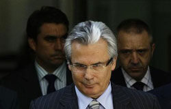 El Tribunal Superior de Madrid anula las escuchas de Gürtel Garzón sale de la Audiencia Nacional en Madrid, el 9 de septiembre de 2009.