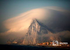 En la imagen de archivo, una nube sobre el Peñón de Gibraltar
