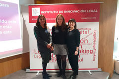 El Instituto de Innovación Legal y Thomson Reuters forman en Transformación Digital a las asesorías jurídicas de empresas públicas De izda a Drcha: María Jesús González-Espejo, Ana Medina y Edurne Lazkano (Thomson Reuters)