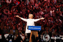 Clinton se declara ganadora de la nominación demócrata a la presidencia de EEUU La candidata demócrata a la presidencia de EEUU durante un acto en Brooklyn, EEUU, el 7 de junio de 2016