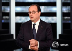 Hollande posa en París el 5 de noviembre de 2014