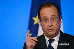 Francia: La votación en Londres no cambia la idea de actuar contra Siria Hollande en París en 27 de agosto de 2013