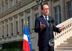 Hollande en rueda de prensa en París el 26 de julio de 2014